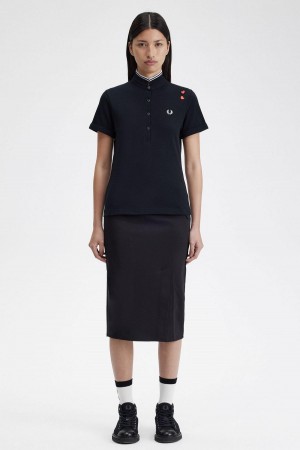 Black Fred Perry Amy Fred Perry Women's Polo Shirts | YSGGT55911