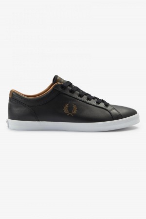 Black Fred Perry Baseline Men's Shoes | SGJZR49611