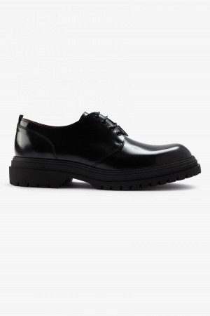 Black Fred Perry Derby Men's Shoes | SGDYB16645