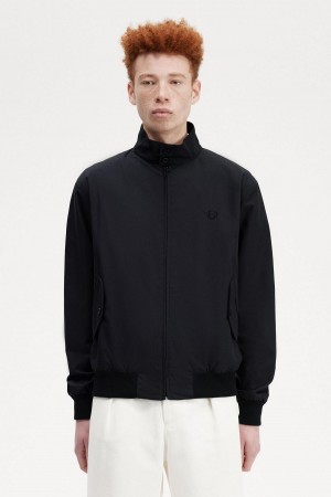 Black Fred Perry Harrington Men's Coats | SGIIZ16021