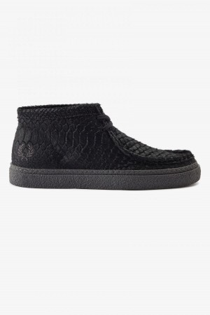 Black Fred Perry Mid Dawson Men's Shoes | QSGWA25641