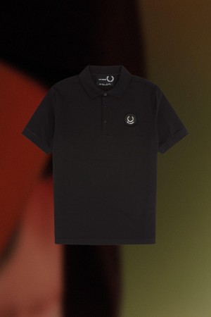 Black Fred Perry Slim Fit Polo Shirt Men's Polo Shirts | ASGWC69431