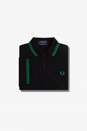 Black / Fred Perry Green / Fred Perry Green Fred Perry M12 Men's Fred Perry Shirt | BSGSO44546