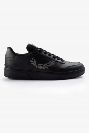 Black / Limestone Fred Perry B300 Men's Shoes | SGEGJ91608