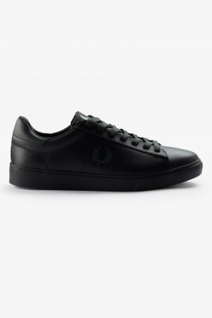 Black / Night Green Fred Perry Spencer Men's Shoes | FSGUI93597