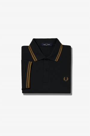 Black / Shaded Stone / Shaded Stone Fred Perry M3600 Men's Fred Perry Shirt | SGDYB30333