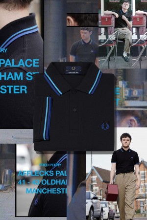 Black / Stockport Sky Blue Blue / Manchester Blue Fred Perry M12 Men's Polo Shirts | PSGQX27147