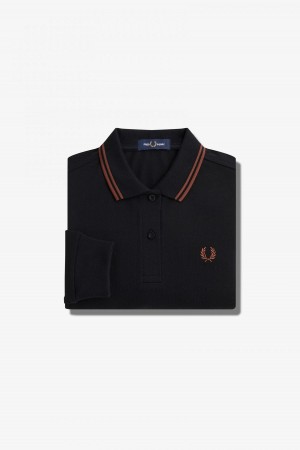 Black / Whisky Brown / Whisky Brown Fred Perry G3636 Women's Fred Perry Shirt | DSGVO26829