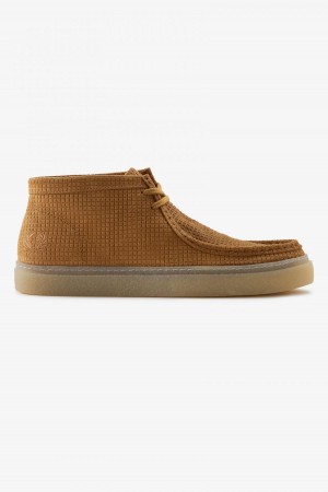 Dark Caramel Fred Perry Mid Dawson Men's Shoes | MSGHR25042