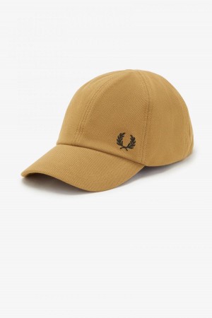 Dark Caramel / Black Fred Perry Classic Piqué Accessories Cap | SGXMI24380