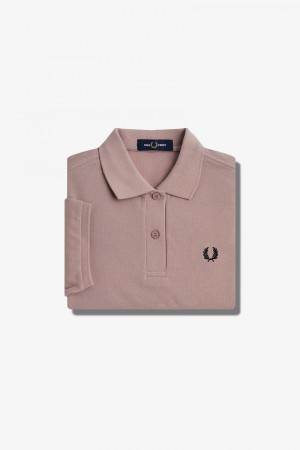 Dark Pink / Black Fred Perry G6000 Women's Fred Perry Shirt | PSGER38069