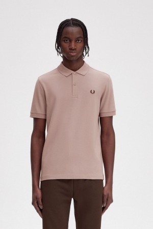 Dark Pink / Burnt Tobacco Fred Perry M6000 Men's Polo Shirts | SGCIF44441