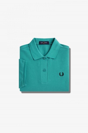 Deep Mint / Black Fred Perry G6000 Women's Fred Perry Shirt | SGICD23541