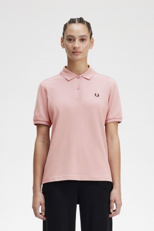 Dusty Rose Pink / Black Fred Perry G6000 Women's Polo Shirts | ZSGMJ55999