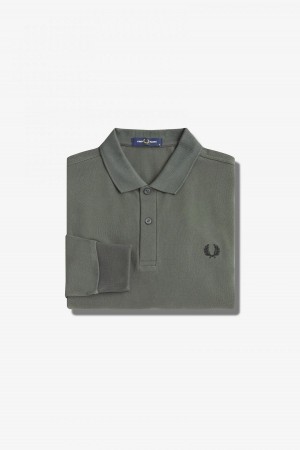 Field Green Fred Perry M6006 Men's Fred Perry Shirt | GSGEC98710