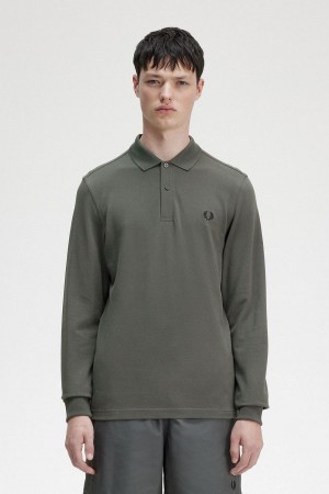 Field Green Fred Perry M6006 Men's Polo Shirts | FSGUI50685