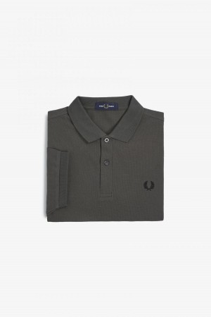 Field Green / Black Fred Perry M6000 Men's Fred Perry Shirt | SGQCS69354