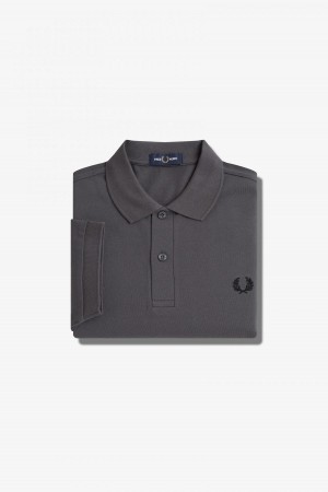 Gunmetal / Black Fred Perry M6000 Men's Fred Perry Shirt | YSGVQ30094