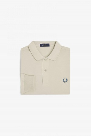 Light Oyster Fred Perry M6006 Men's Fred Perry Shirt | SGXMI82874