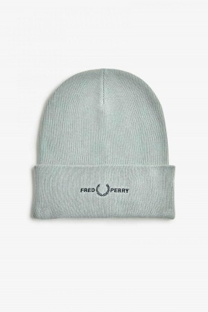 Limestone / Black Fred Perry Graphic Accessories Beanie | SSGNY42116