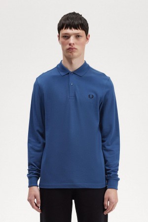 Midnight Blue Fred Perry M6006 Men's Polo Shirts | XSGGW75528