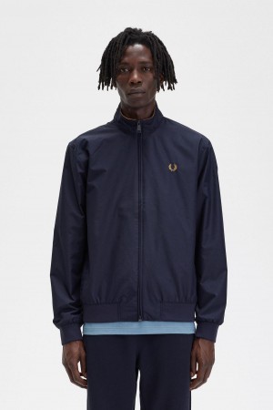 Navy Fred Perry Brentham Men's Coats | MSGHR24470