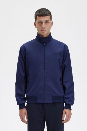 Navy Fred Perry Harrington Men's Coats | TSGPQ11742