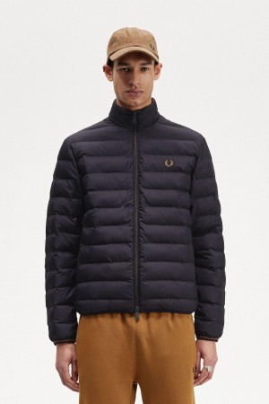 Navy Fred Perry Insulated Men's Coats | TSGPQ46201