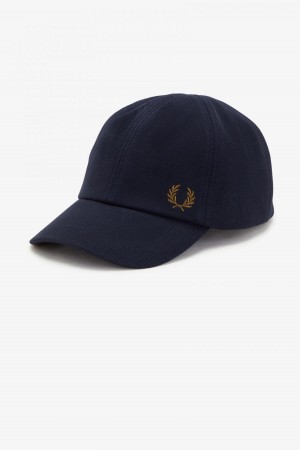 Navy / Dark Caramel Fred Perry Classic Piqué Accessories Cap | QSGWA40318