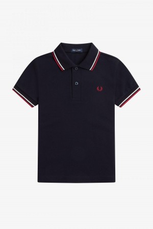 Navy / Snow White / Burnt Red Fred Perry Kids Twin Tipped Accessories Kids | XSGGW64070