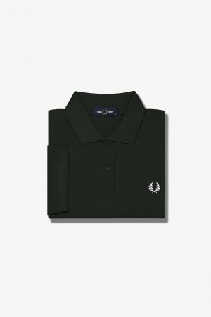 Night Green / Snow White Fred Perry M6000 Men's Fred Perry Shirt | SGZPD98804