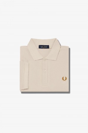 Oatmeal / Dark Caramel Fred Perry M6000 Men's Fred Perry Shirt | PSGQX62901