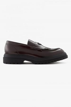 Oxblood Fred Perry Leather Loafer Men's Shoes | BSGSD30864