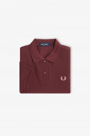 Oxblood / Dusty Rose Pink Fred Perry G6000 Women's Fred Perry Shirt | ZSGNQ58947