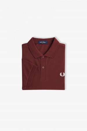 Oxblood / Ecru Fred Perry M6000 Men's Fred Perry Shirt | BSGSD51045