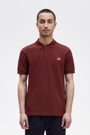 Oxblood / Ecru Fred Perry M6000 Men's Polo Shirts | SGIIZ70478