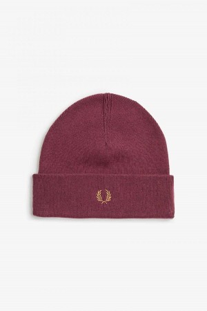 Oxblood / Shaded Stone Fred Perry Classic Accessories Beanie | YSGVQ30073