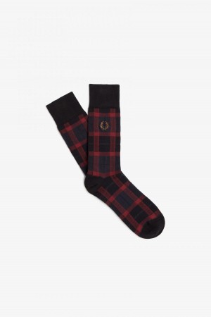 Oxblood / Shaded Stone Fred Perry Tartan Accessories Socks | GSGEC79398