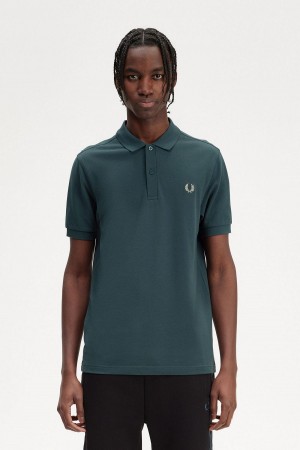 Petrol Blue / Light Oyster Fred Perry M6000 Men's Polo Shirts | BSGSO79977