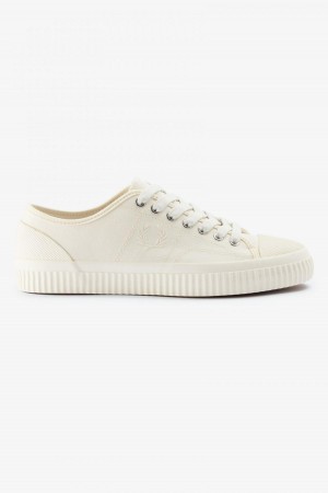 Porcelain / Light Ecru Fred Perry Low Hughes Women's Shoes | SGNEJ33099