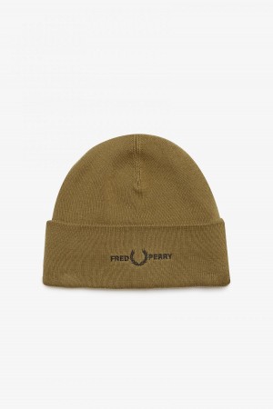 Shaded Stone Fred Perry Graphic Accessories Beanie | XSGBH55397