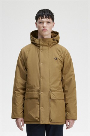 Shaded Stone Fred Perry Padded Zip Through Men's Coats | ZSGMJ73196