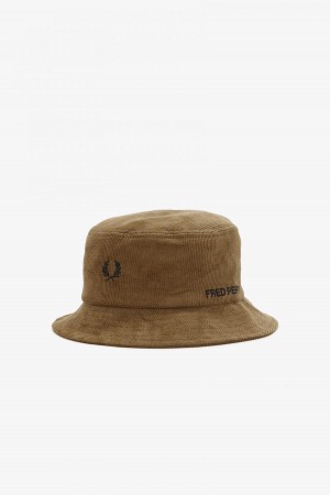 Shaded Stone / Black Fred Perry Waffle Cord Bucket Accessories Hat | ESGHC30192