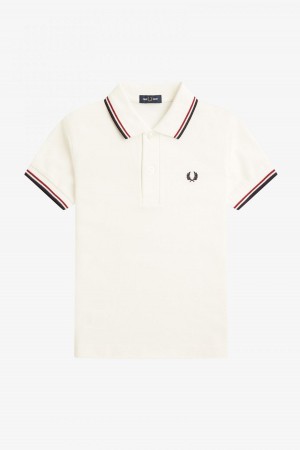 Snow White / Burnt Red / Navy Fred Perry Kids Twin Tipped Accessories Kids | TSGWZ26103