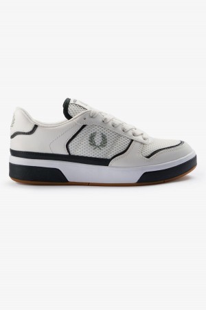 Snow White / Seagrass Fred Perry B300 Men's Shoes | MSGHR28549