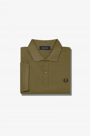 Uniform Green / Black Fred Perry M6000 Men's Fred Perry Shirt | BSGSD98522