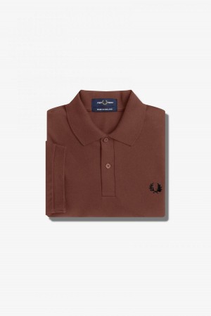 Whisky Brown / Black Fred Perry M3 Men's Fred Perry Shirt | QSGUV93599