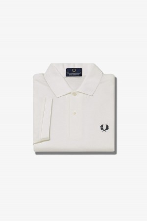 White / Navy Fred Perry M3 Men's Fred Perry Shirt | LSGTR42522