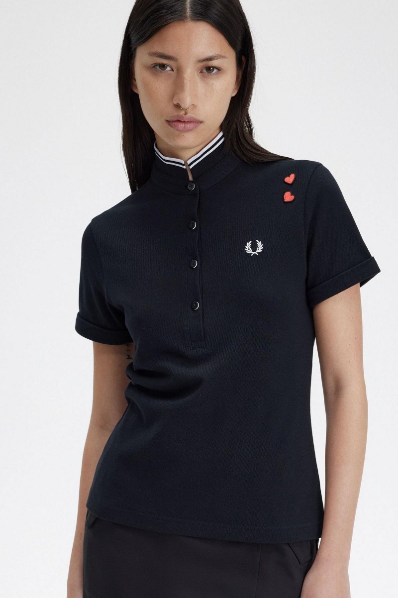 Black Fred Perry Amy Fred Perry Women's Polo Shirts | YSGGT55911