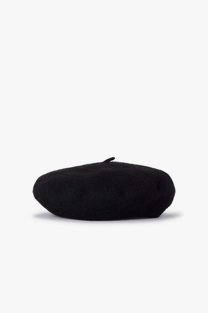 Black Fred Perry Beret Accessories Hat | TSGPQ74240